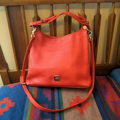Mulberry Freya Leather Hobo Shoulder Bag Red Purse Crossbody  • $299.97