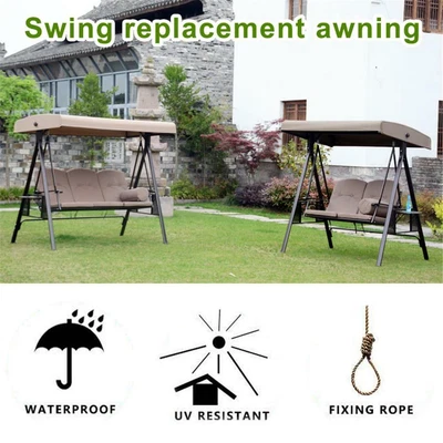 £16.99 • Buy Replacement Canopy For Swing Seat 3 Seater Sizes Garden Hammock Cover Patio Home