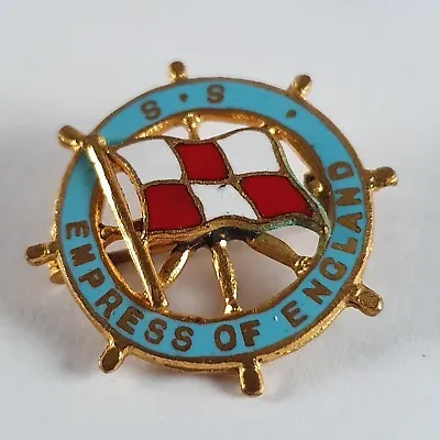 Canadian Pacific Line S.S. Empress Of England Brass & Enamel Badge - Shipping • £25.42