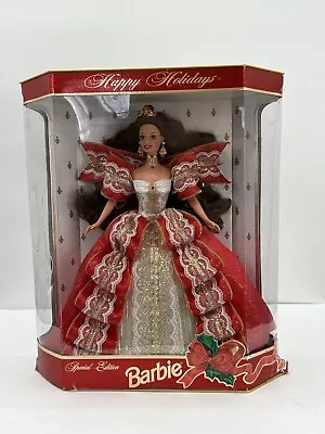 VTG 1997 Mattel Barbie Doll Happy Holidays Special Edition 10th AnniV. See Desc • $15.62