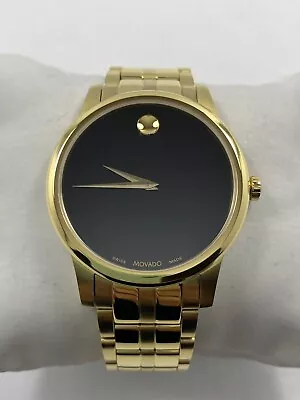 Movado Museum Classic Quartz Gold Tone PVD Stainless Steel Men's Watch 0607535 • $229.95