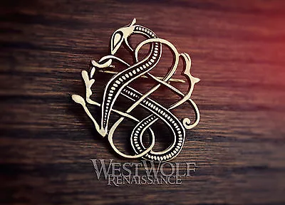 Viking Dragon Brooch --- Norse/Medieval/Jewelry/Pin/Bronze/Gold/Celtic/Skyrim • $31.95