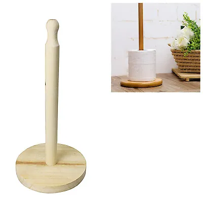 £6.79 • Buy Free Standing Bamboo Wooden Toilet Paper Roll Holder Tissue Storage Stand NEW