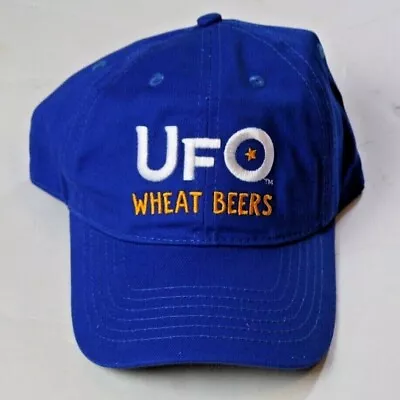 Blue UFO Wheat Beers Embroidered Script Logo Adjustable Strapback Baseball Hat • $14.99