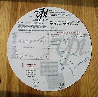 VPI JMW-9 Series Custom Designed Tonearm Cartridge Stylus Protractor • $35.99