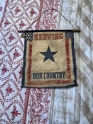Vintage WW2 Military - Serving Our Country - Banner • $7.99