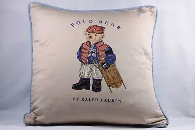 Vintage Polo Bear Ralph Lauren Winter Sled Vest Throw Pillow • $38.24