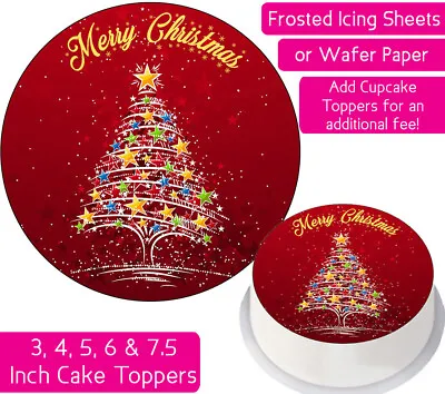 £2.25 • Buy Christmas Star Tree Edible Wafer & Icing Cake Topper Decoration Merry Happy Xmas