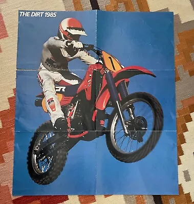 VTG 1985 The Dirt Honda Motocross Dirt Bike 2 Sided Poster AS IS Motorcycles • $19.99