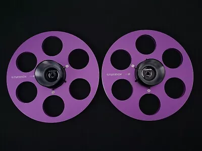 👑STUDEVOX Pair 1/4 10.5'' Tape Reel + NAB ADAPTER For Reel To Reel Tape Recorde • £133.15