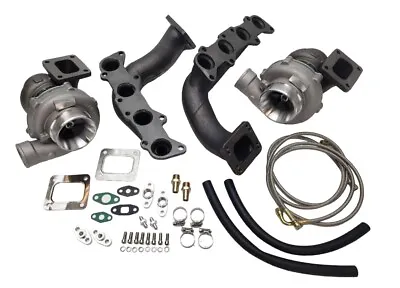 FOR Coyote Ford Mustang 2011+ 5.0 Twin Turbo Charger Kit Cast Manifolds Full T4 • $1074