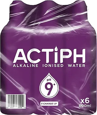 £6.39 • Buy Alkaline Ionised Spring Water PH9+ (6x 600ml) Purified With Electrolytes Clean A