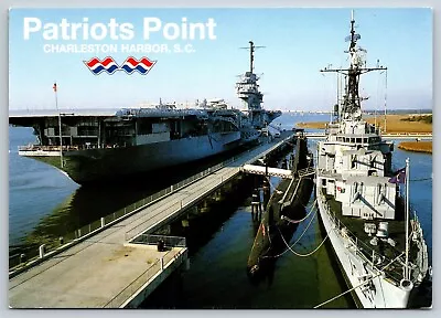 Postcard Patriots Point Mount Pleasant SC USS Yorktown USS Clamagore USS Laffey • $6.64