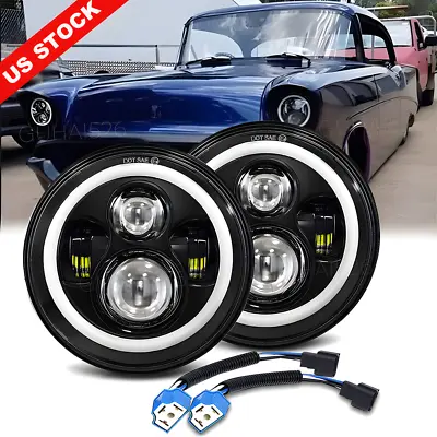 2x 7  Inch Round LED Headlights Hi/Lo Beam For Chevy Styleline Deluxe 1949-1952 • $49.94