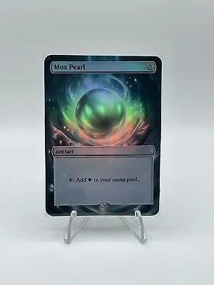 Mox Pearl - Foil Custom Sticker On MTG Bulk Card. • $4.99