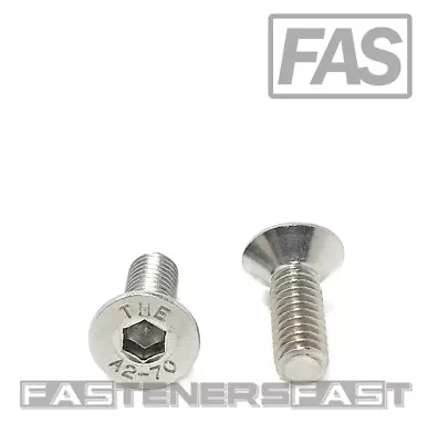 (25) M6 X 1.0 X 16 Stainless Steel Flat Head Socket Cap Screws DIN7991 M6-1.0 A2 • $8.81