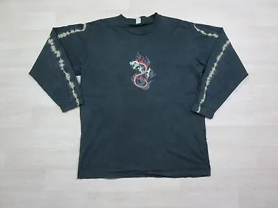 Vintage Y2K Cyber Goth Fire Dragon TIE DYE L/S T-Shirt Adult (XL) Skate Punk • $44.98