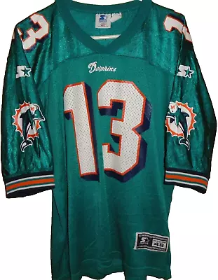 Vintage Starter QB Club 1990s Dan Marino Miami Dolphins 13 Jersey Size L 48 NFL • $60