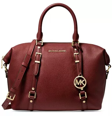 New Michael Kors Bedford Legacy Medium Convertible Satchel Bag Leather Brandy  • $197.99