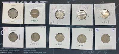 $17.95 • Buy Lot Of 10 Liberty Head V-nickels - All Unique Dates