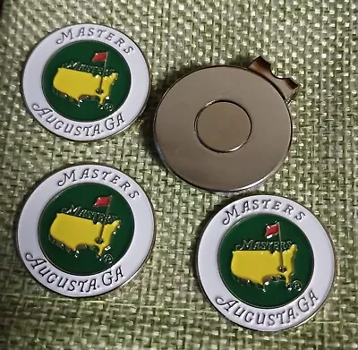 Three Masters Golf Ball Marker - Free Magnetic Hat Clip • £5.99