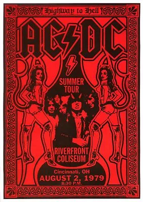 AC/DC 13  X 19  Reproduction Concert Poster Archival Quality 02 • $19.95