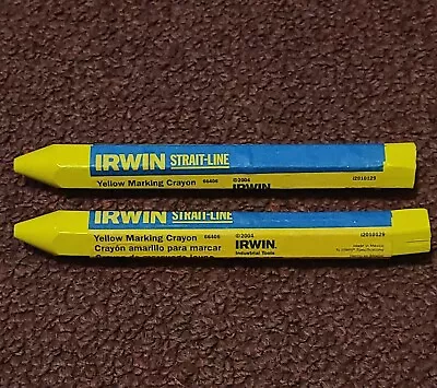 Vintage 2004 Lot Of 2 Irwin Strait-Line 66406 Yellow Lumber Marking Crayon New • $9.99
