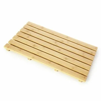 £12.99 • Buy Bamboo Duck Board Wooden Natural Wood Bathroom Rectangular Shower Bath Mat New