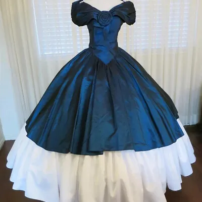 Vintage Quinceanera Dress Satin Victorian Evening Prom Retro 1890s Party Gowns • $159.99