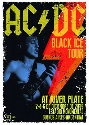 ACDC 2009 Argentina Concert Heavy Metal Rock Print Poster Wall Art Picture A4 + • £4.89