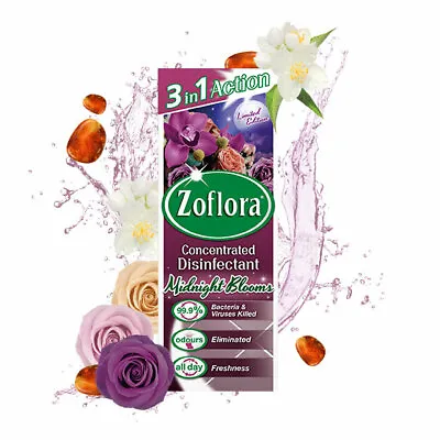 £5.95 • Buy 2 X Zoflora Midnight Blooms Disenfectant Floors Kitchen Bathroom Cleaning  120ml
