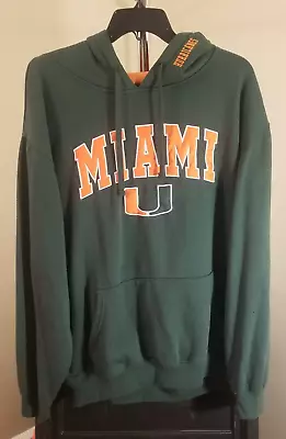 Miami Hurricanes NCAA Colosseum Classic Green School Logo 2XL Hooded Sweatshirt • $44.99