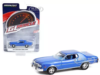 $8.99 • Buy 1974 Ford Gran Torino Sport Medium Blue 1/64 Diecast Model By Greenlight 13310 B