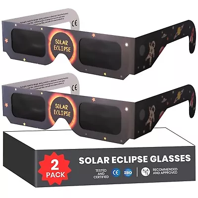 Solar Eclipse Glasses ISO & CE Certified - AAS NASA Approved 2024 Safe Glasses • $12.49