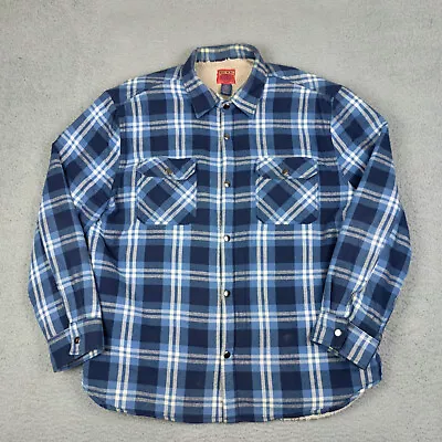 Big Mac Flannel Men's Size XL Lined Jacket Relaxed Fit Snap Up Blue Casual Work  • $22.49