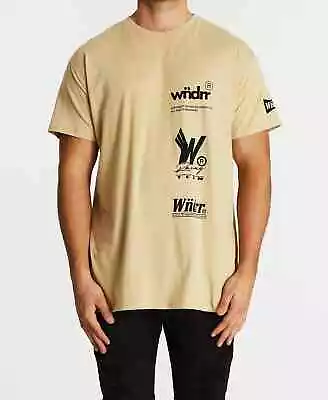 WNDRR Tan Short Sleeve T-Shirt With Black Graphc Print Sz XL Men's BNWTS (X) • $42