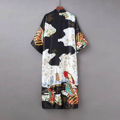 Men Women Japanese Coat Kimono Top Long Cardigan Yukata Loose Retro Outwear • £20.51