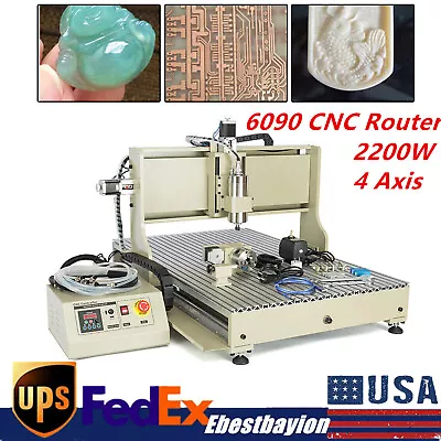 2200W 4 Axis Engraving Machine 6090 CNC Router Carving Drill Engraver Mill USB  • $2149