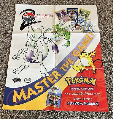 Pokemon TCG Rare 1998 Promo Poster Base Set 2 Jungle Expansion 22x28 *GREAT* • $49.99