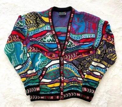 Vintage Coogi 3D Cotton Knit Cardigan Sweater Koala Made In Australia Size S • $155