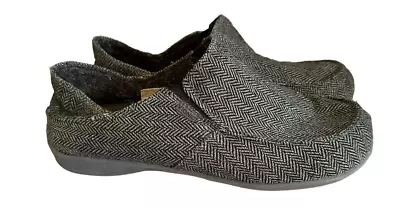 Vionic Mens Size 10 Maxwell Canvas Slip On Comfort Shoes Orthaheel Herringbone • $37.95