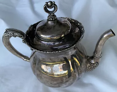 Forbes Silver Company Quadruple Silver Plate Teapot 183 W/Decorative 7” Tall • $19.99