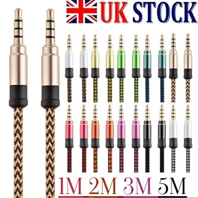 Aux Cable Jack To Jack 3.5Mm Audio Lead Male Stereo 1 To 5m Car PC Phone Plug  • £4.35
