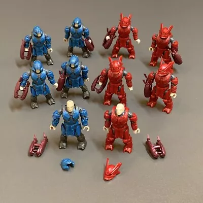 10 Mega Construx Halo BLUE & RED Brutes Warrior Figures BLOKS UNSC Gungoose LOT • $19.99