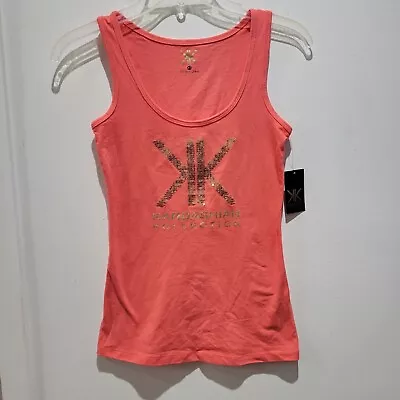 Kardashian Kollection Tank Top Orange Sequins New Size XS  • $14.90