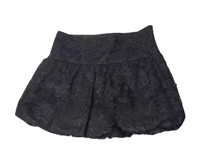 Bebe Black Lace Ballon Micro Mini Skirt Fully Lined Zip Puffy Punk Emo  Size XS • $24