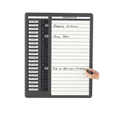 Indesign 20 Names In/Out And Drywipe Board Grey WPITDW20 • £181.75