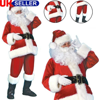 £16.99 • Buy Santa Claus Costume Fancy Dress Outfit Christmas Suit Adult Xmas Father Cosplay