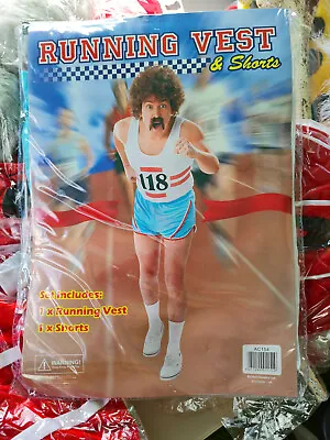 118 - Running Vest And Shorts Fancy Dress Costume One Size • £19.76