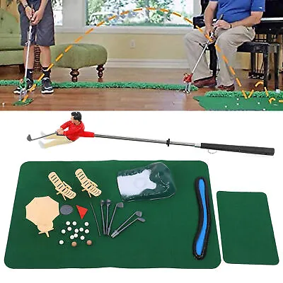 Mini Golf Game Kit Funny Mini Golfer Toy With Green Pad Putter Ball For Children • $32.95